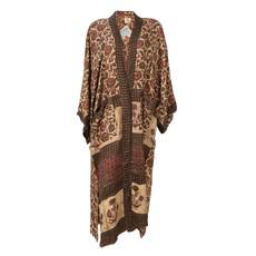 If Saris Could Talk Maxi Kimono- Dusk Dahlia via Loft & Daughter