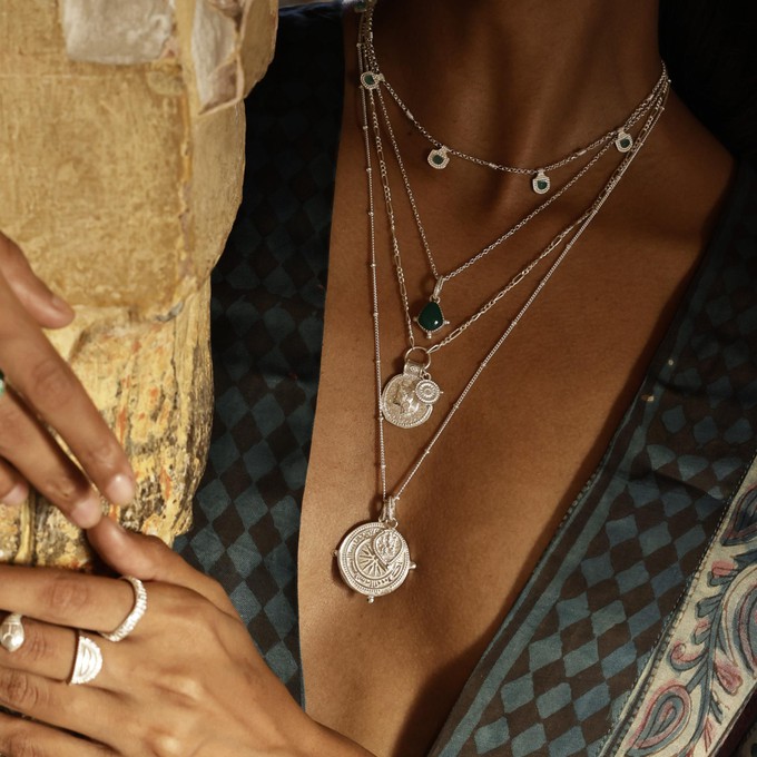 Amara Choker Green Onyx Silver from Loft & Daughter