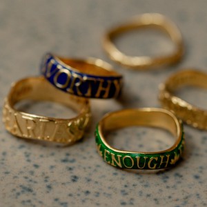 Enough Affirmation Stacking Ring Green - Outlet from Loft & Daughter