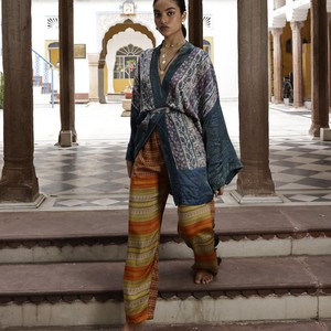 If Saris Could Talk Kimono- Indigo Overdye C from Loft & Daughter