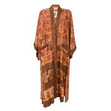 If Saris Could Talk Maxi Kimono- Sunset Marigold via Loft & Daughter