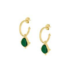 Soul Stone Hoops Green Onyx via Loft & Daughter