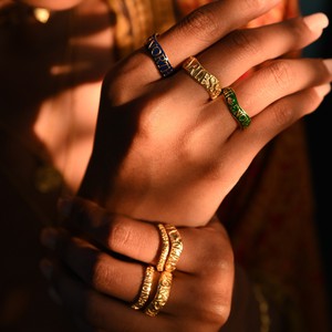 Enough Affirmation Stacking Ring Green - Outlet from Loft & Daughter