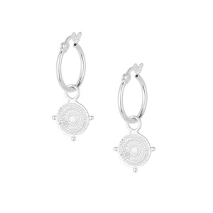 Tiny Shield Hoops Silver from Loft & Daughter