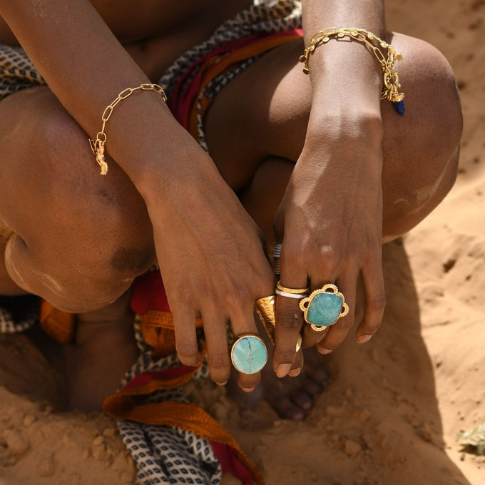 Skinny Relic Stacking Ring Gold Vermeil from Loft & Daughter