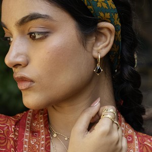 Soul Stone Hoops Green Onyx from Loft & Daughter