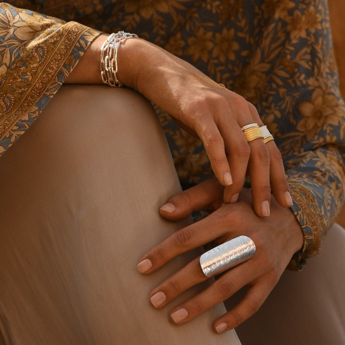 Skinny Relic Stacking Ring Silver from Loft & Daughter