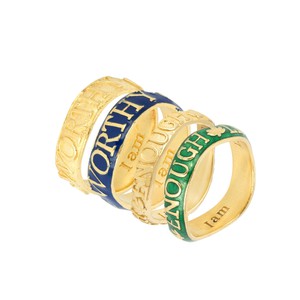 Enough Affirmation Stacking Ring Green - Outlet from Loft & Daughter