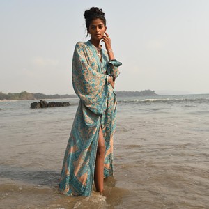 If Saris Could Talk Maxi Kimono-Rich Riad from Loft & Daughter