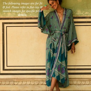 If Saris Could Talk Maxi Kimono- Fired Floral from Loft & Daughter