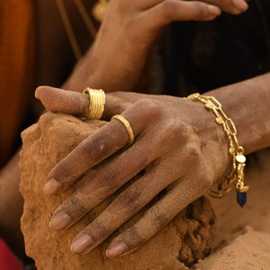 Skinny Relic Stacking Ring Gold Vermeil from Loft & Daughter