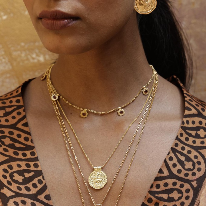 Amara Choker Red Garnet Silver from Loft & Daughter