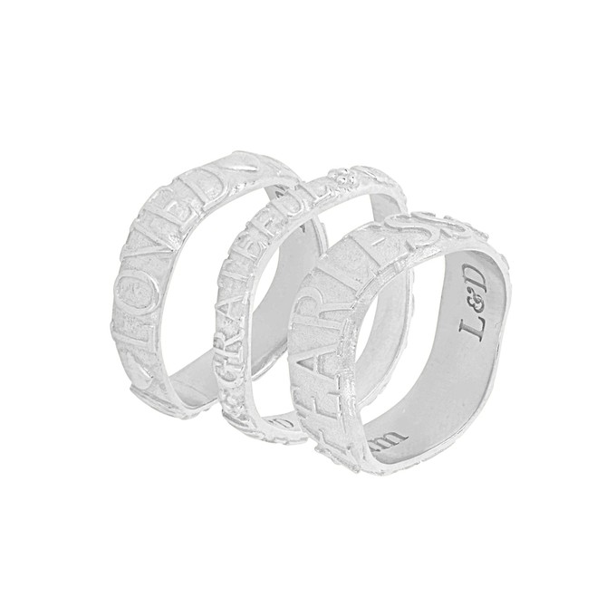 Grateful Affirmation Stacking Ring Silver from Loft & Daughter