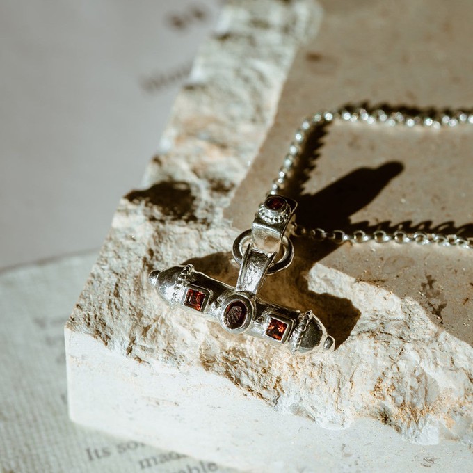 Nivara Gemstone Amulet Charm Silver from Loft & Daughter