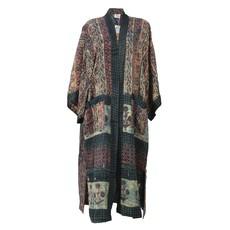 If Saris Could Talk Maxi Kimono- Indigo Overdye via Loft & Daughter