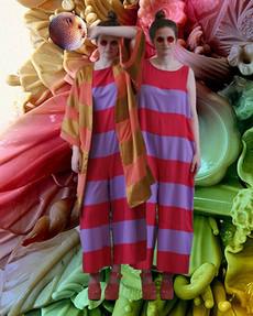 DUNJA pink stripe – suit via logocomo