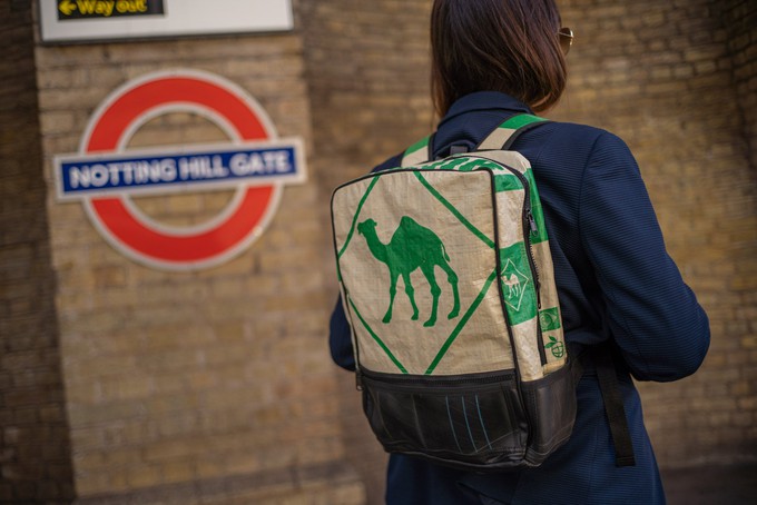 Upcycled Cement Bags Hoxton Backpack from Lost in Samsara