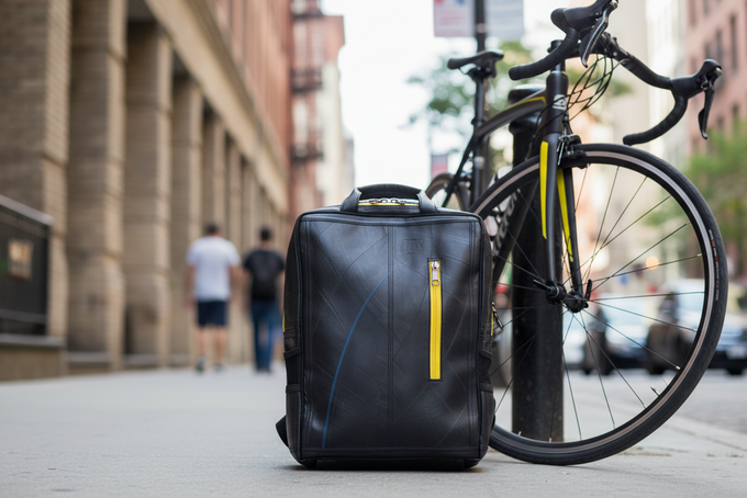Upcycled inner tube Hackney Backpack from Lost in Samsara