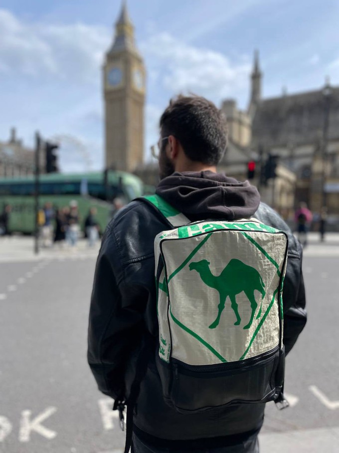 Upcycled Cement Bags Hoxton Backpack from Lost in Samsara