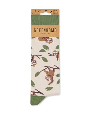 Greenbomb sokken met luiaards - beige from Lotika