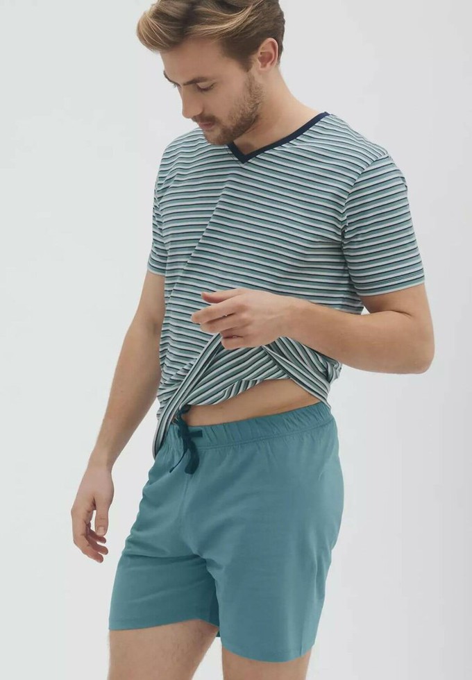 Living crafts heren pyjama set katoen Carl - reef waters from Lotika