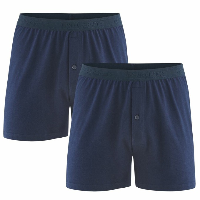 Wijde boxershorts bio katoen Ethan 2-pack - navy from Lotika