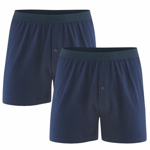 Wijde boxershorts bio katoen Ethan 2-pack - navy from Lotika