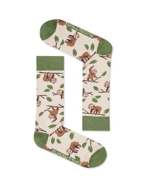 Greenbomb sokken met luiaards - beige from Lotika