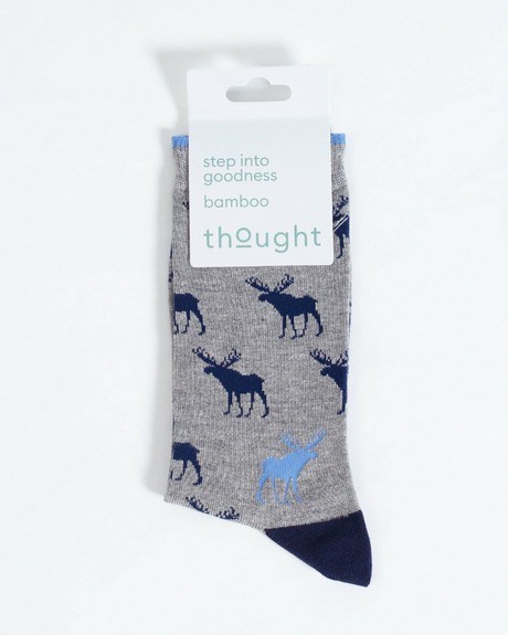 Bamboe sokken heren herten - grijs €9.95