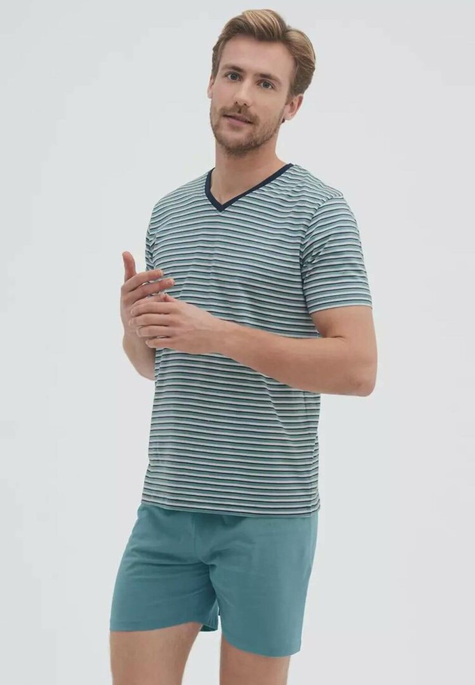 Living crafts heren pyjama set katoen Carl - reef waters from Lotika