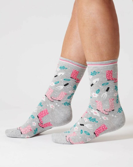 Bamboe sokken dames tuinieren - grijs €9,95