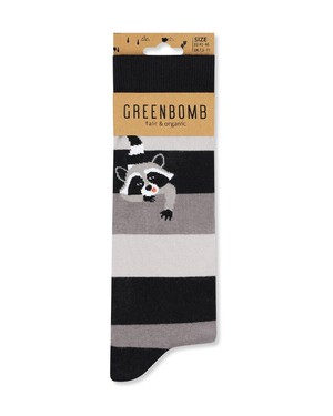 Greenbomb sokken wasbeer - zwart wit from Lotika