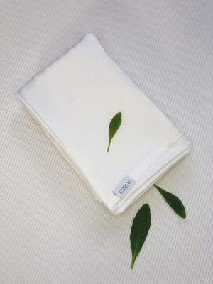 Organic Silk Satin & Eco Modal Pillowcase in Pearl White from Māsa Organic