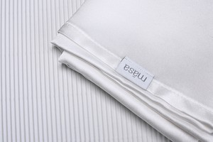 White Silk Satin Pillowcase from Māsa Organic