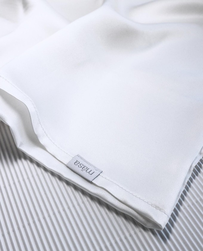 White Silk Satin Pillowcase from Māsa Organic