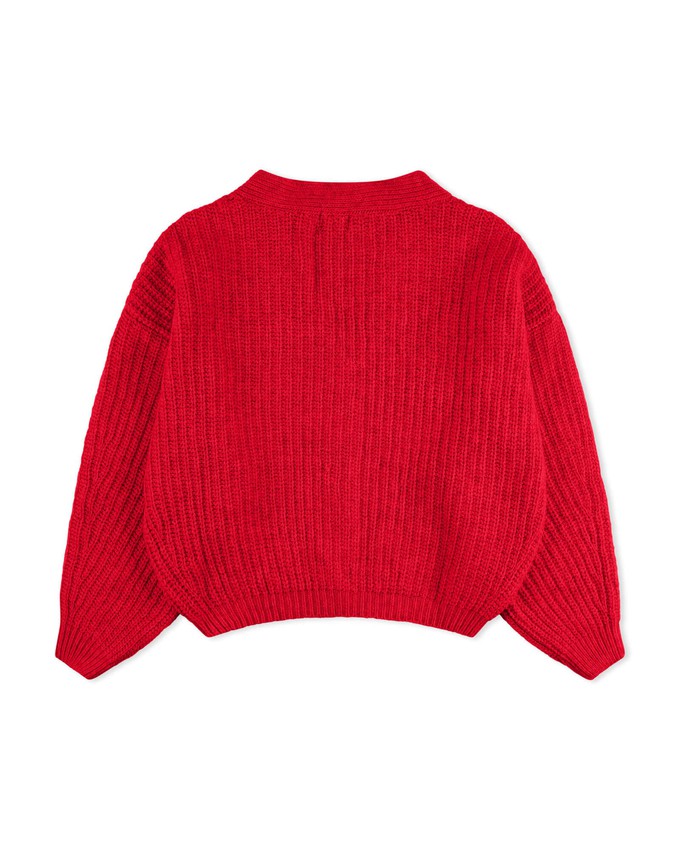 Organic Knit Cardigan poppy from Matona