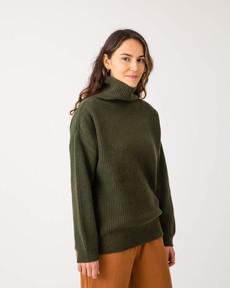 High Neck Sweater loden green via Matona