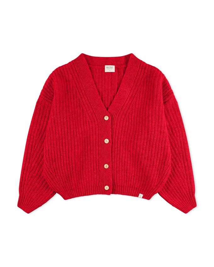 Organic Knit Cardigan poppy from Matona