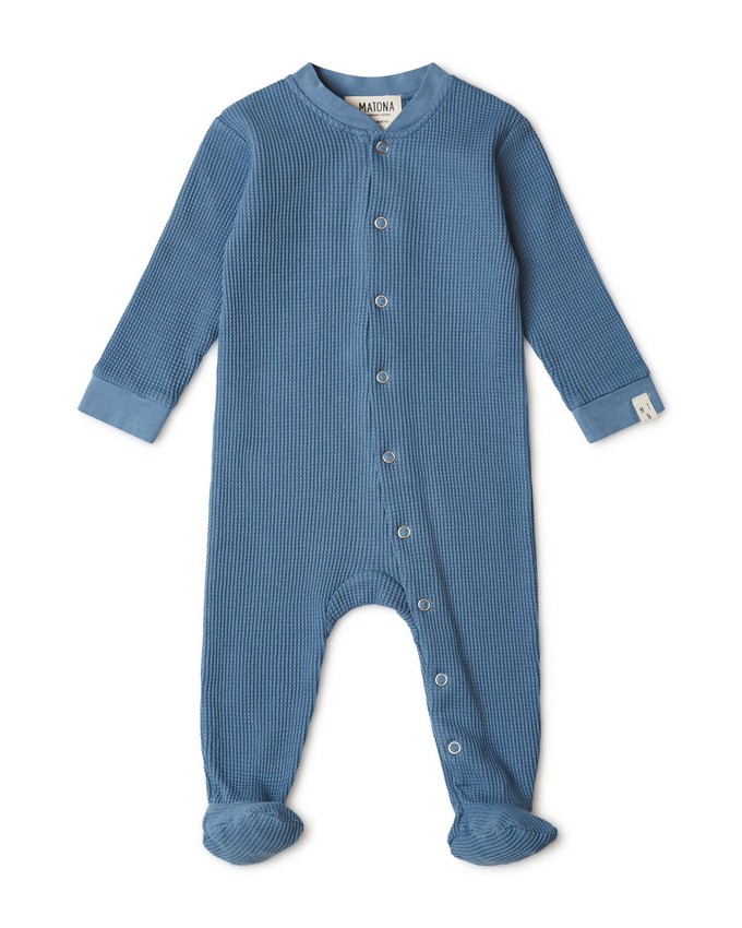 Basic Footed Pajama smoky blue from Matona
