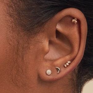 Piercing Studio - Pave Diamond Flat Back Round Stud from Mejuri