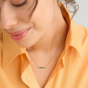 Baguette Emerald Bar Necklace from Mejuri
