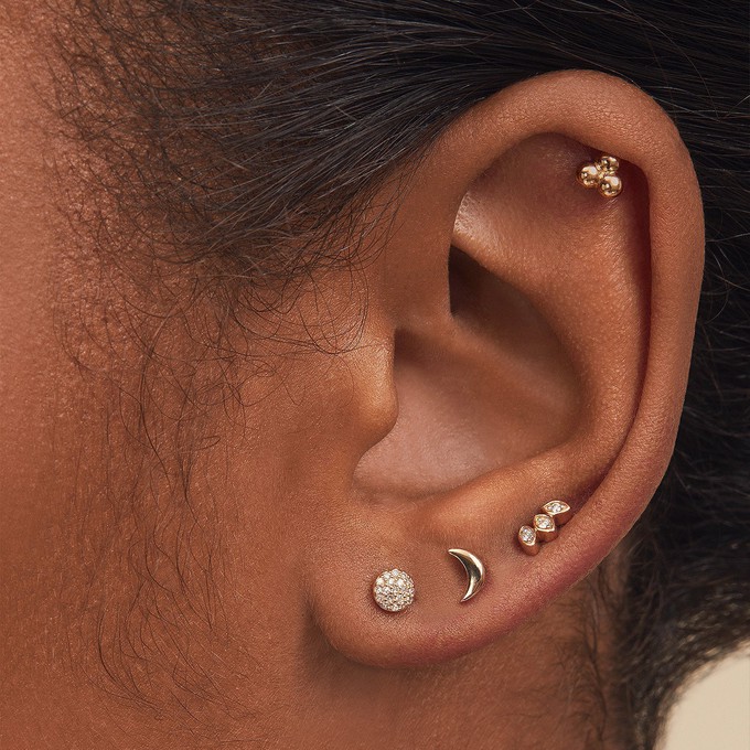 Piercing Studio - Marquise Diamond Bar Flat Back Stud from Mejuri