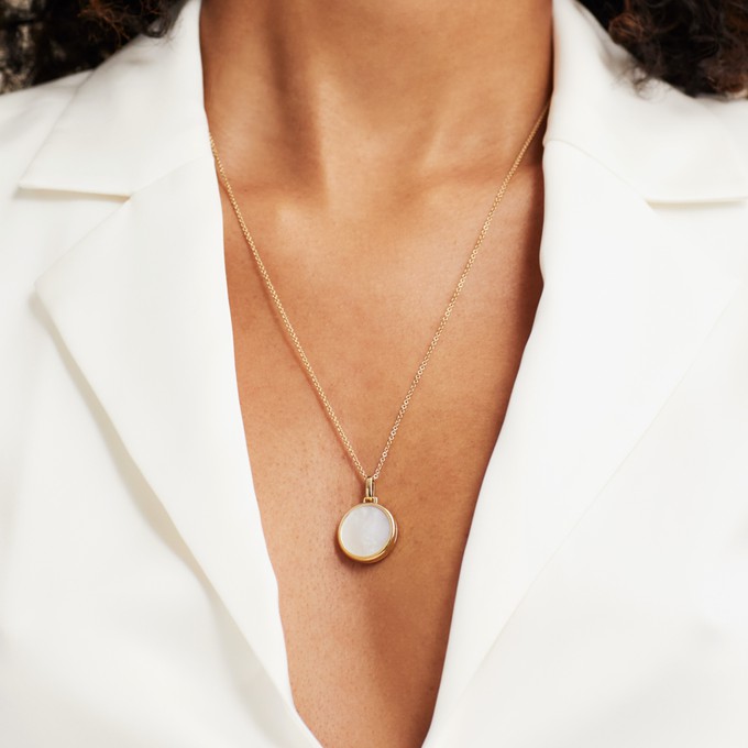 Pearl Round Locket Necklace from Mejuri