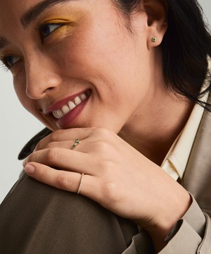 Emerald and Diamond Wishbone Ring from Mejuri