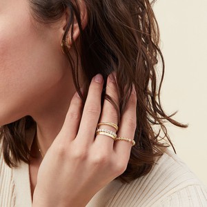 Bold Beaded Diamond Open Ring from Mejuri