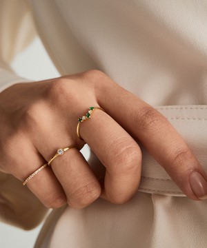 Emerald and Diamond Wishbone Ring from Mejuri
