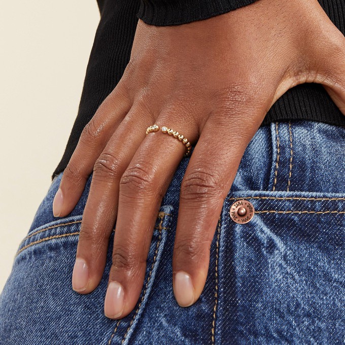 Bold Beaded Diamond Open Ring from Mejuri