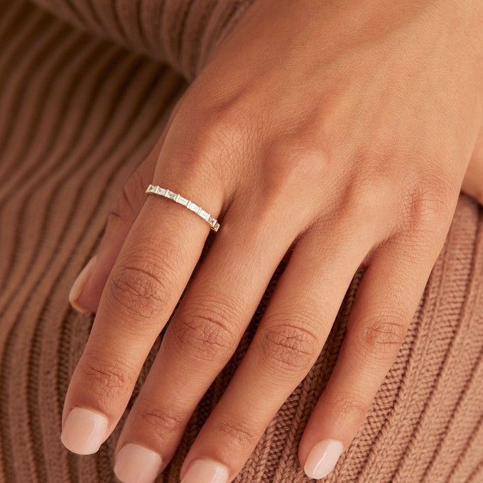 Baguette Diamond Half Eternity Band from Mejuri