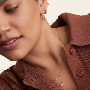 PavÃ© Diamond Wishbone Necklace from Mejuri