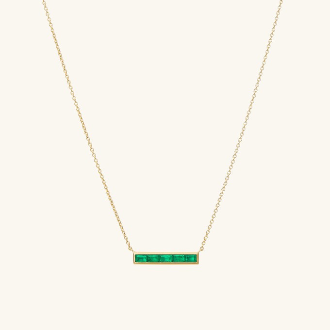 Baguette Emerald Bar Necklace from Mejuri